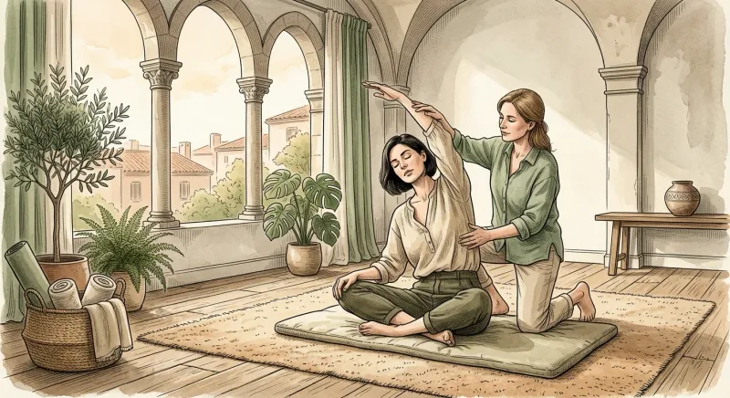 Reeducación postural para profesionales: Protocolo de estiramientos guiados en el Centro de Barcelona
