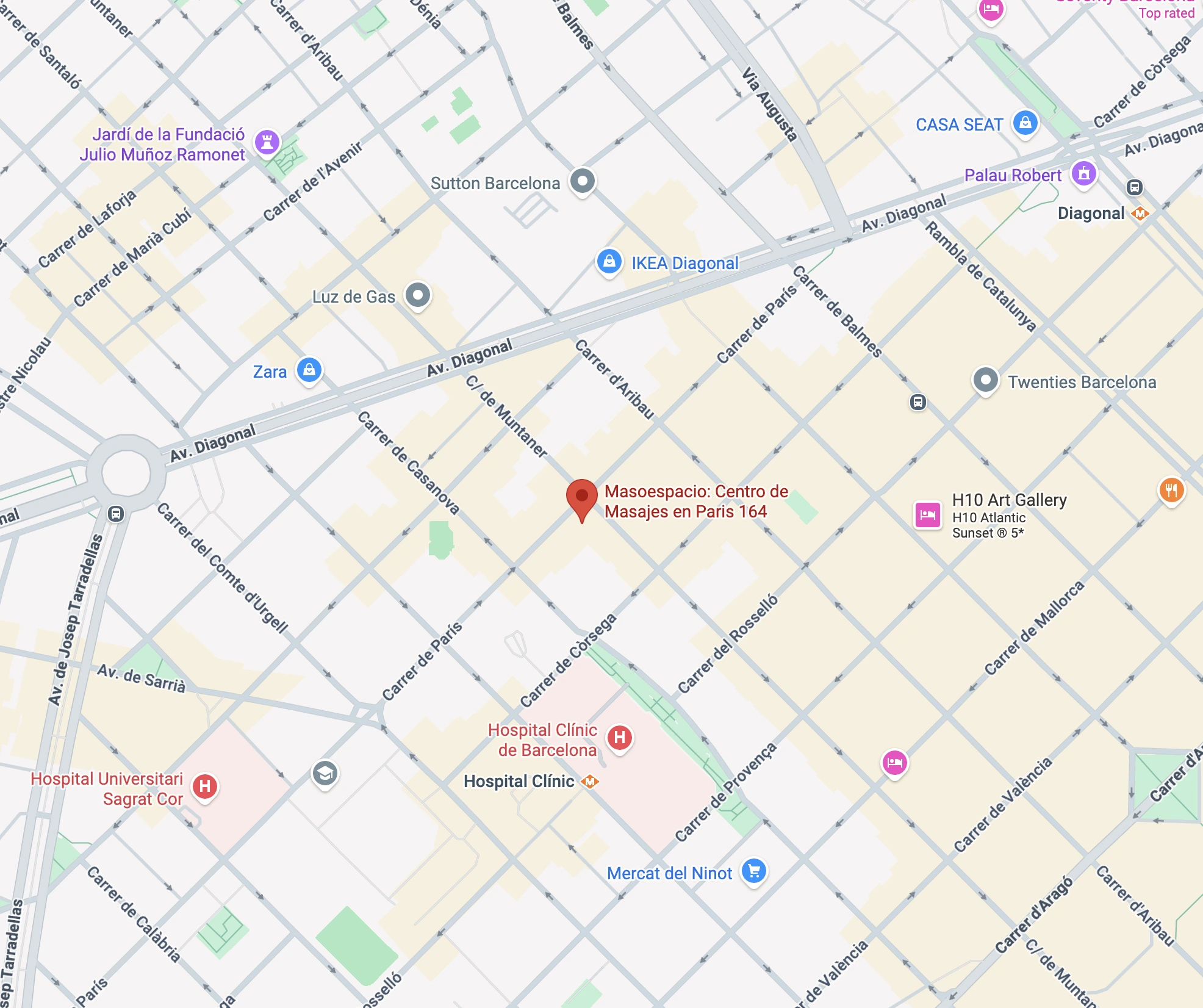 Mapa de Masajes en L'Eixample